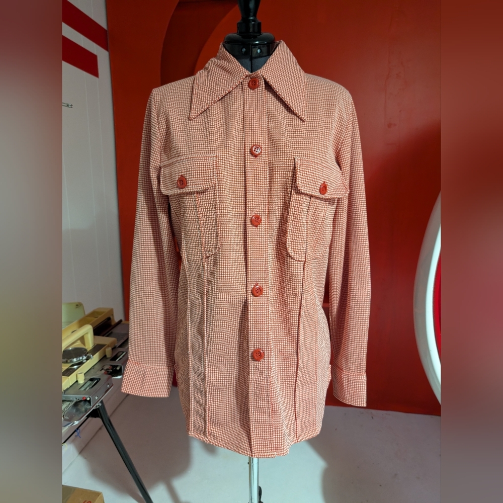 Women's Orange Checkered Jacket